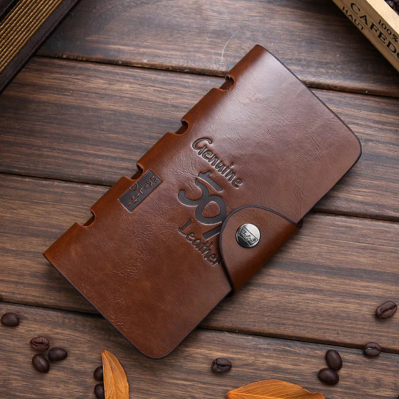 Cartera Cuero Hombre Tríptico - Hebilla Magnética Tarjetero Monedero Negocios