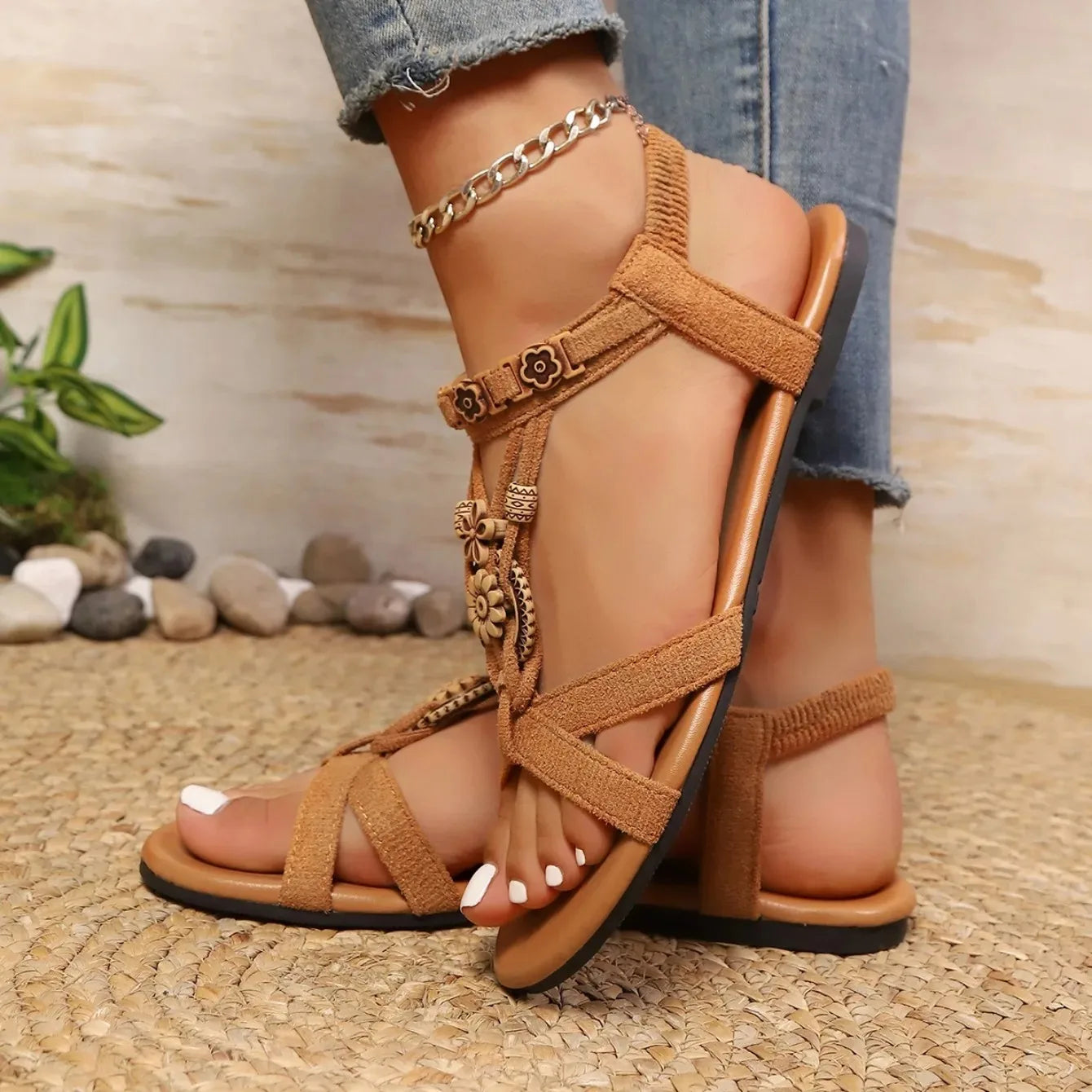 Sandalias Cuña Bohemia Mujer Verano - Zapatos Plataforma Sexy Antideslizantes