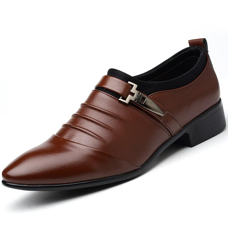 Zapatos Vestir Hombre Business Cuero - Luxury Slip-On Oxford Punta Puntiaguda Boda Tallas Grandes