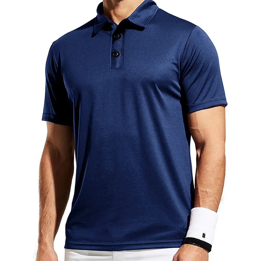 Polo Hombre Secado Rápido Casual - Poliéster Cuello Tenis Manga Corta Ligero Transpirable