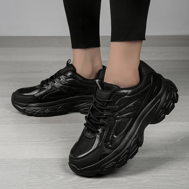 Sneakers Low Top Mujer Blancos - Zapatillas Walking Transpirables Deportivos Suela Gruesa