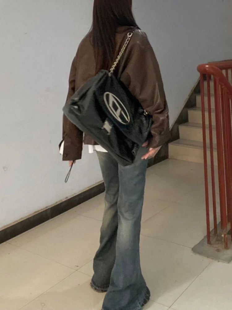 Jeans Acampanados Mujer Americanos - Pantalón Denim Vintage Harajuku