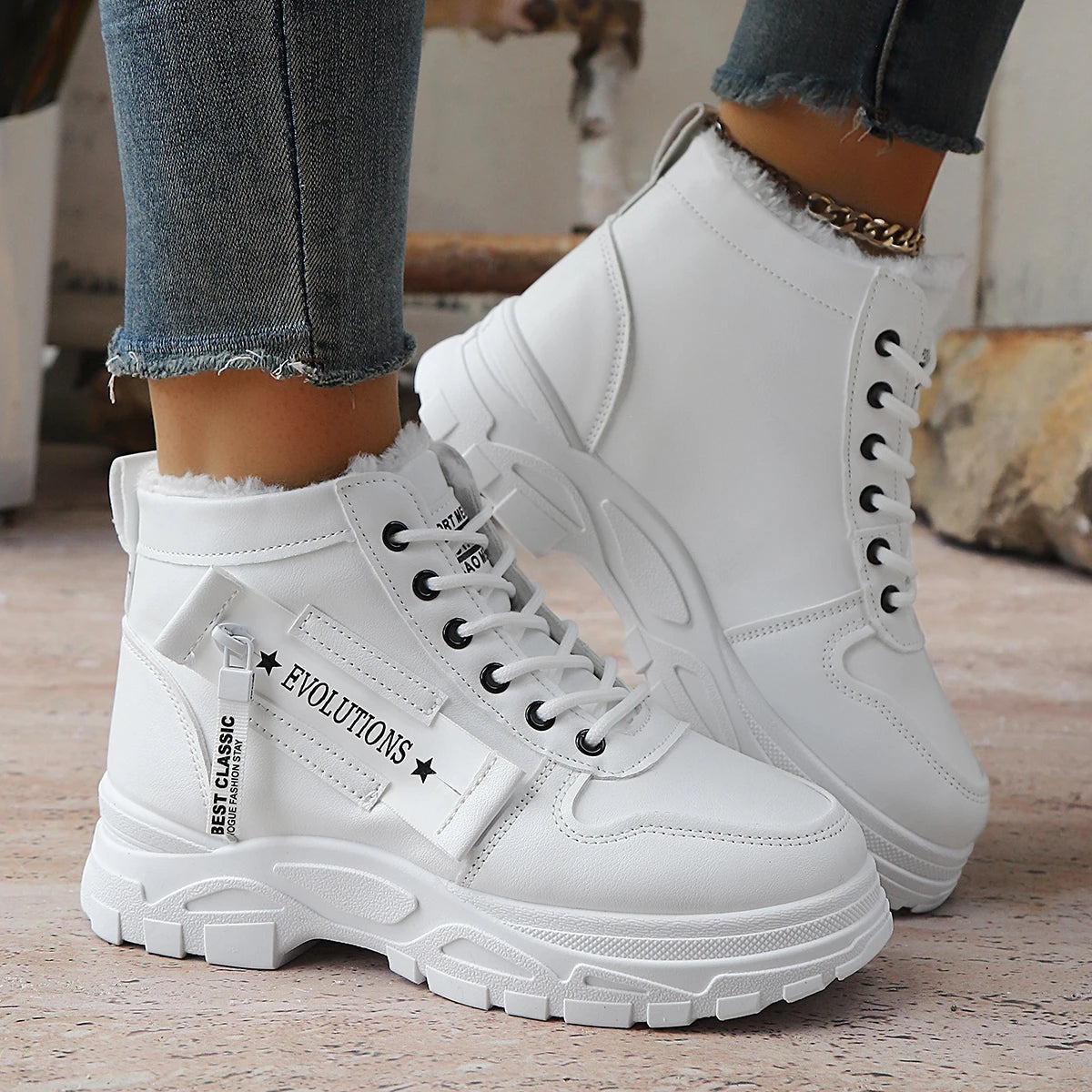 Sneakers Invierno Mujer Botas Nieve - Zapatillas Plataforma Impermeables Cálidas