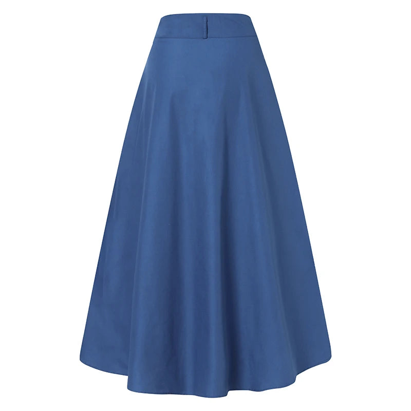 Falda Cargo Mujer Elegante ZANZEA - Falda Oficina Cintura Alta Botones Verano