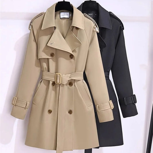 Trench Mujer Doble Botonadura - Gabardina Cinturón Primavera