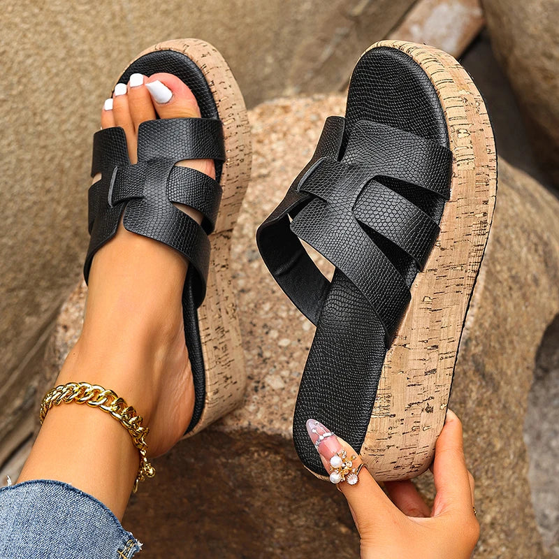 Sandalias Plataforma Mujer Verano 2025 - Cuñas Antideslizantes Playa