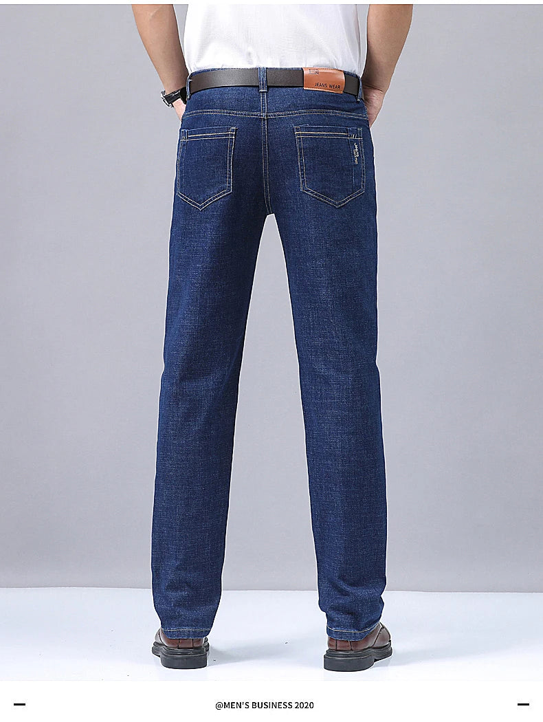 Vaqueros Hombre Verano Finos - Jeans Rectos Business Suaves Alta Calidad Trabajo