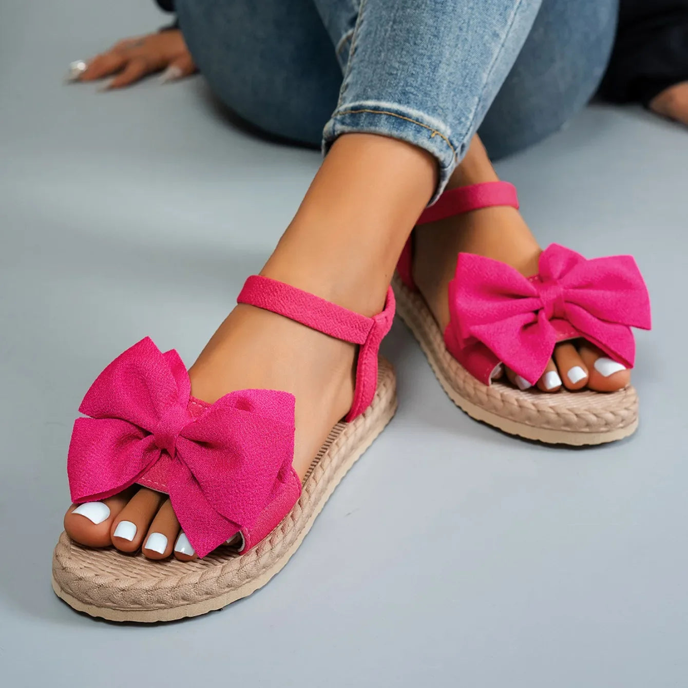 Sandalias Playa Mujer Ligeras Verano 2024 - Chanclas Planas Lazo Fashion