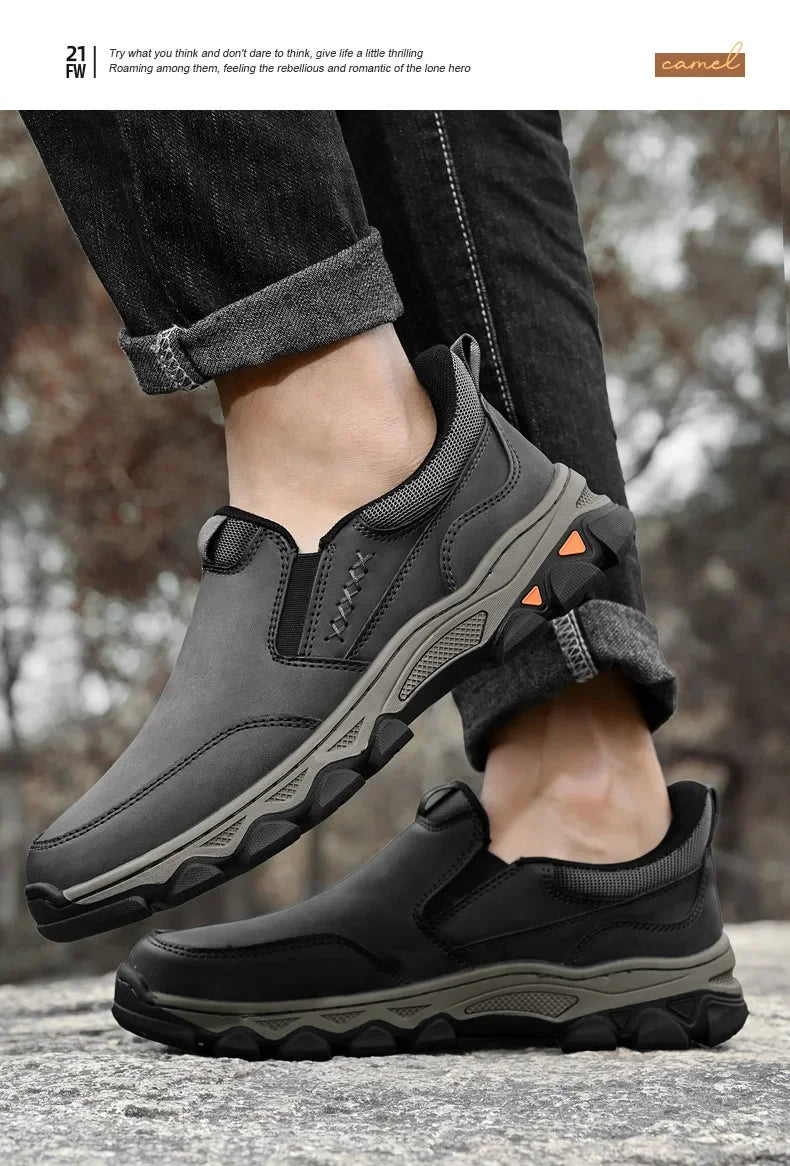 Zapatos Casuales Hombre Cuero - Mocasines Slip-On Antideslizantes