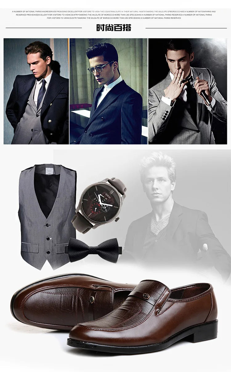 Zapatos Formales Hombre Cuero Slip-On - Business Oficina Boda Transpirables Planos