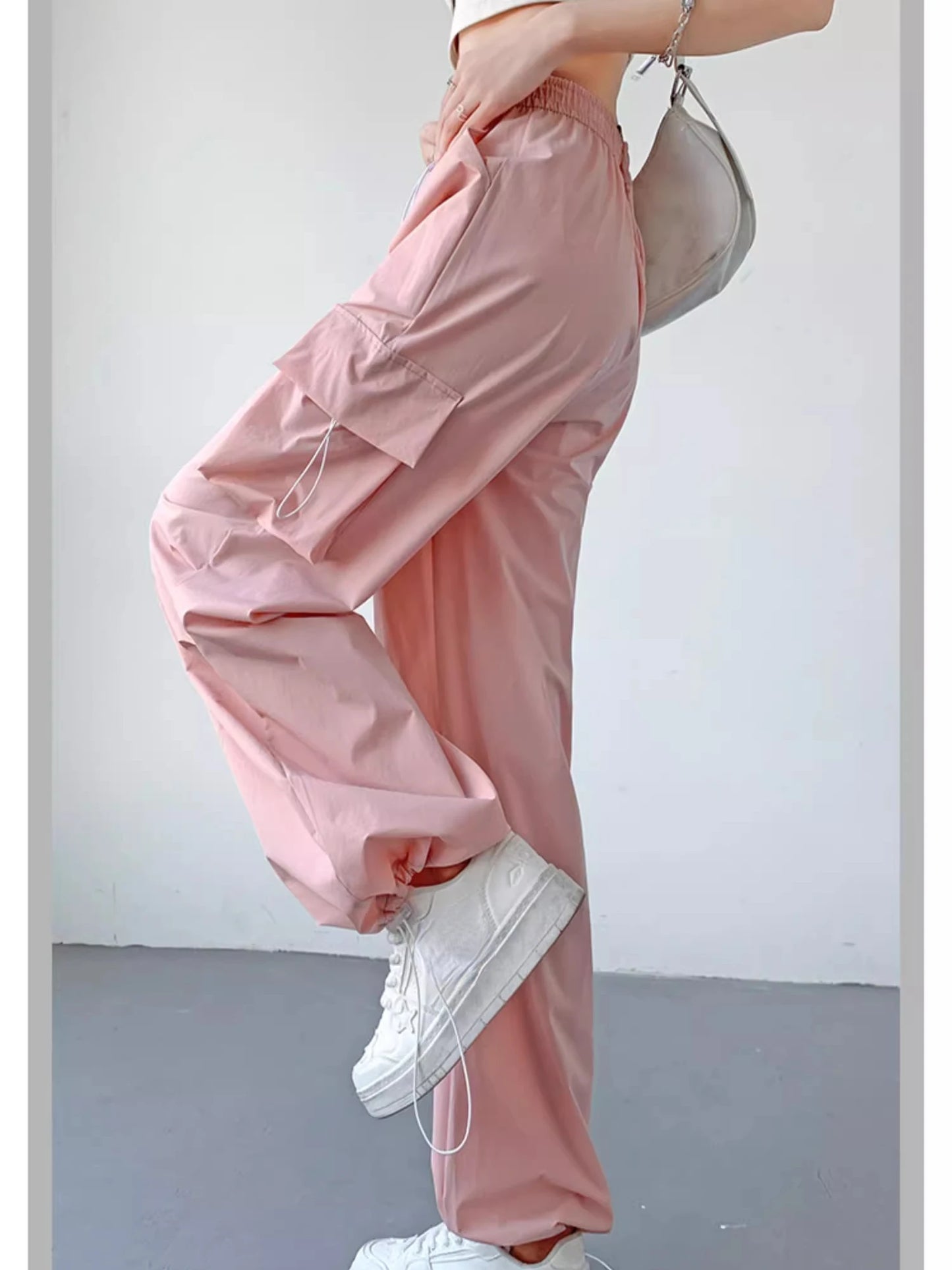 Pantalones Cargo Mujer Pierna Ancha - Cintura Alta Streetwear Holgados