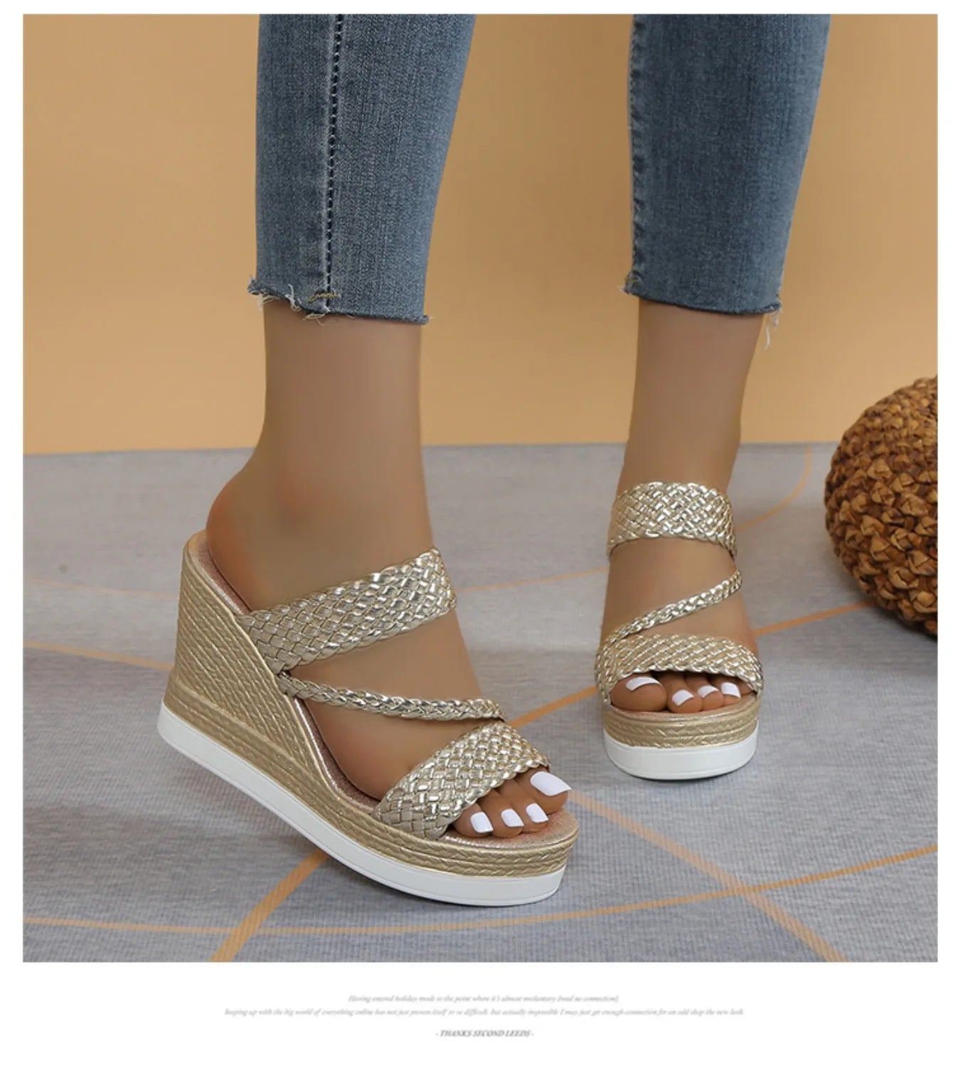 Sandalias Verano Mujer 2024 - Zapatos Playa Cuña Designer Casual Cómodas