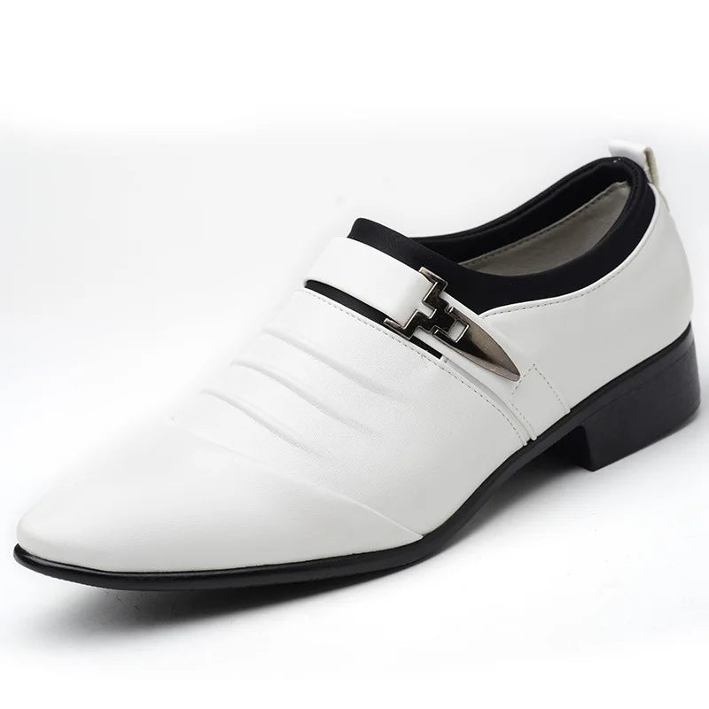 Zapatos Vestir Hombre Business Cuero - Luxury Slip-On Oxford Punta Puntiaguda Boda Tallas Grandes