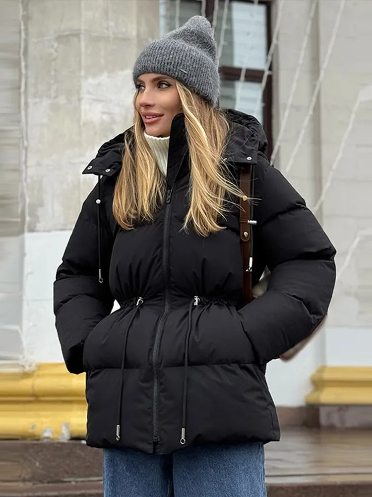 Chaqueta Algodón Mujer Gruesa - Chaqueta Cuello Alto Cremallera Capucha 2025