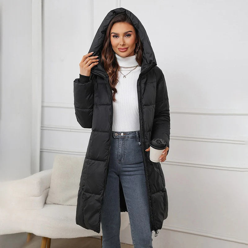 Abrigo Acolchado Mujer Invierno - Parka Capucha Largo