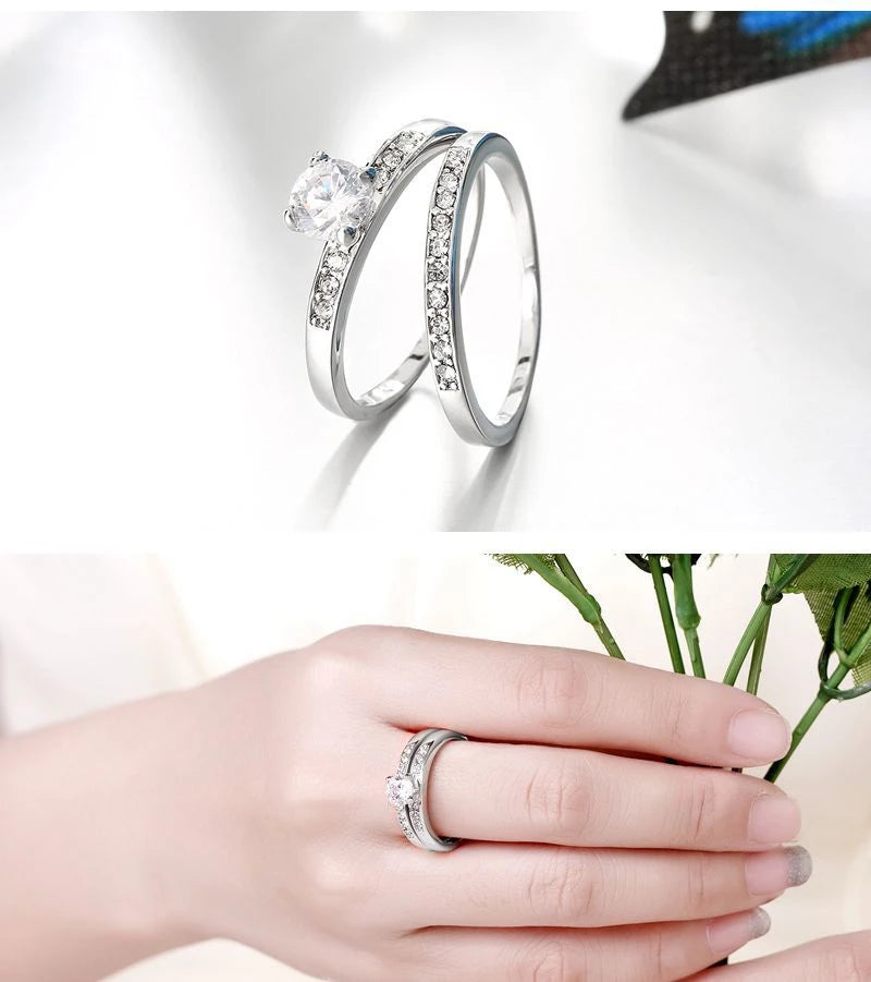 Anillos Plata 925 Real - Doble Apilables Joyería Fina Boda