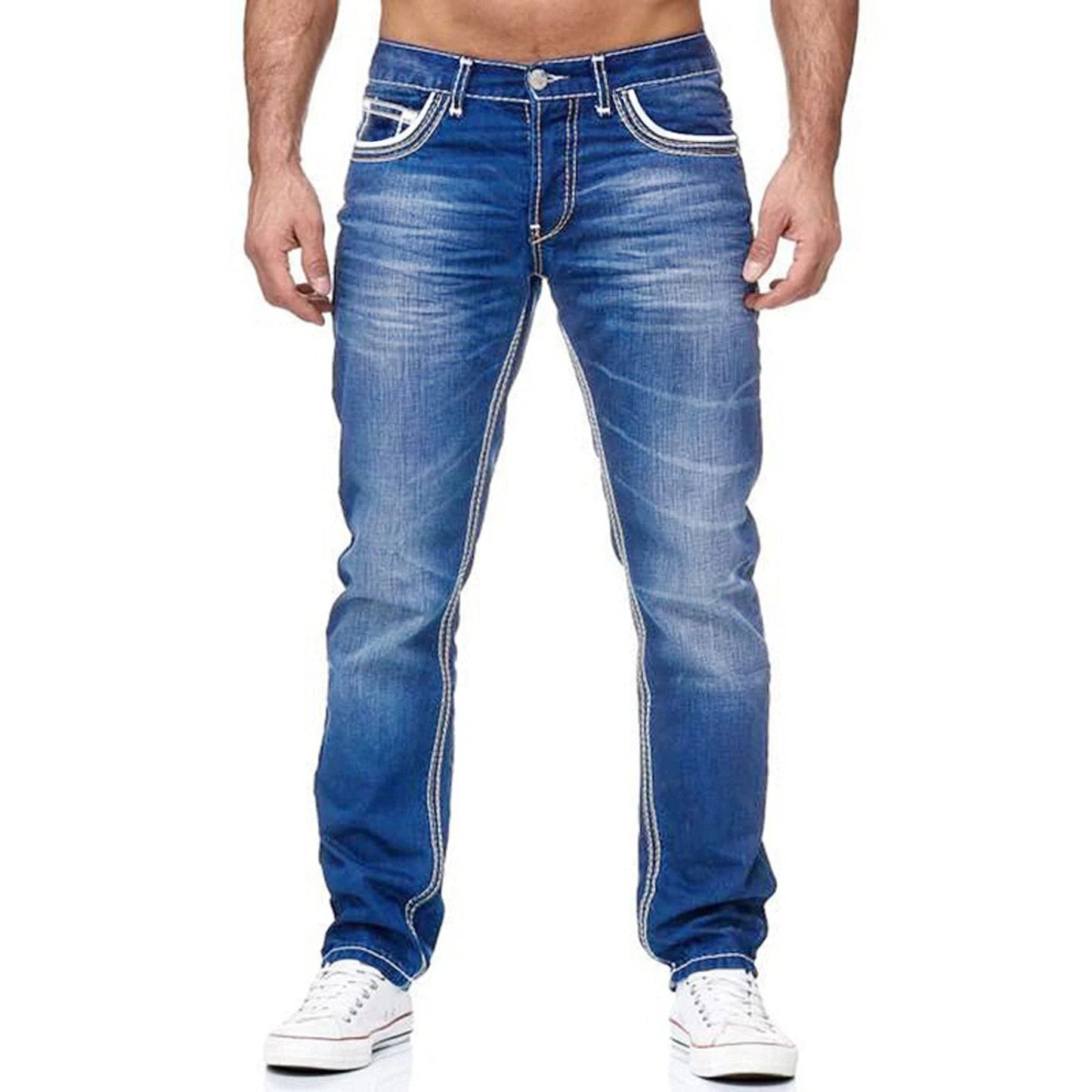 Vaqueros Negros Hombre Streetwear - Jeans Rectos Bolsillos Primavera Otoño Alta Calidad