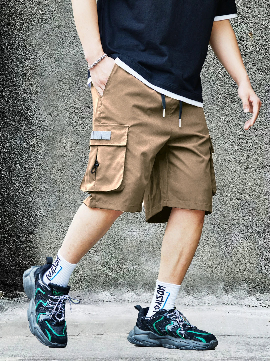 Shorts Cargo Hombre Outdoor - Pantalones Viajes Bolsillos Grandes Verano