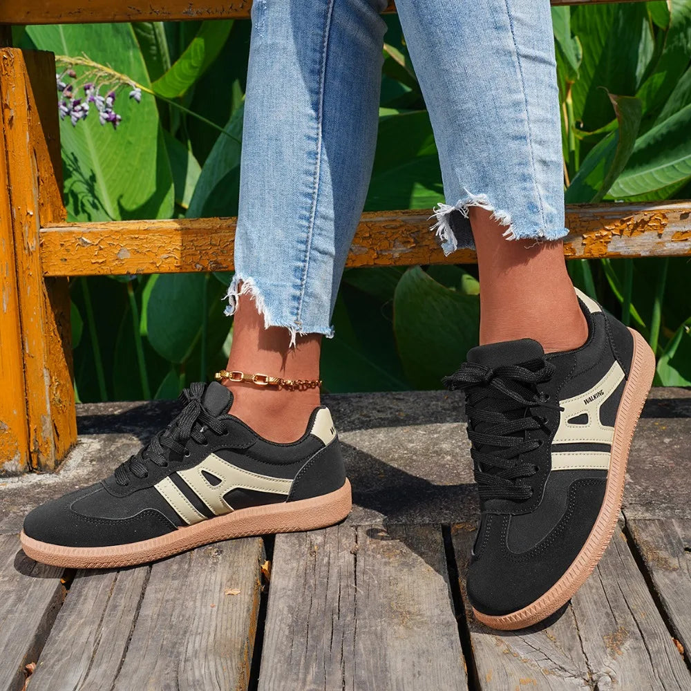Sneakers Negros Mujer 2025 - Zapatillas Suela Suave Cómodas Caminar