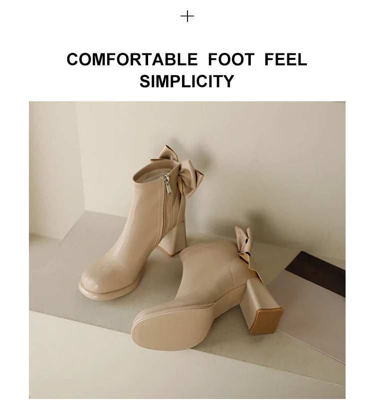 Botas Tobillo Mujer Plataforma Tacón - Lazo Trasero Calcetín Otoño Punk