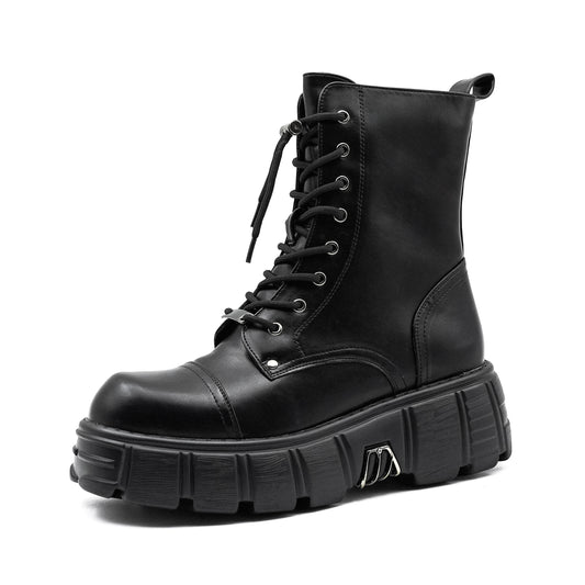 Botas Tobillo Mujer 2024 Punk Plataforma - Rock Cordones Retro Chunky