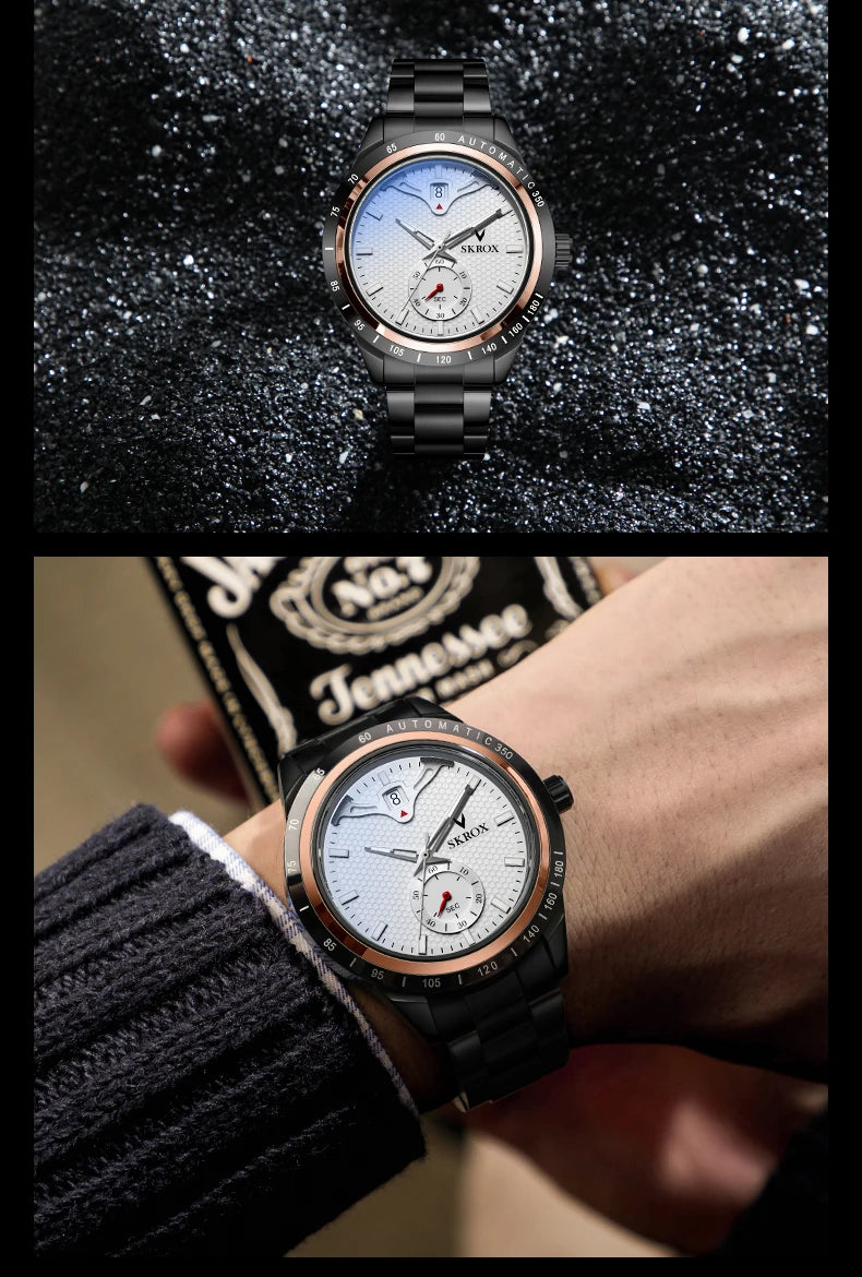 Reloj SKROX Automático Mecánico - Zafiro Acero Inoxidable Military Resistente al Agua