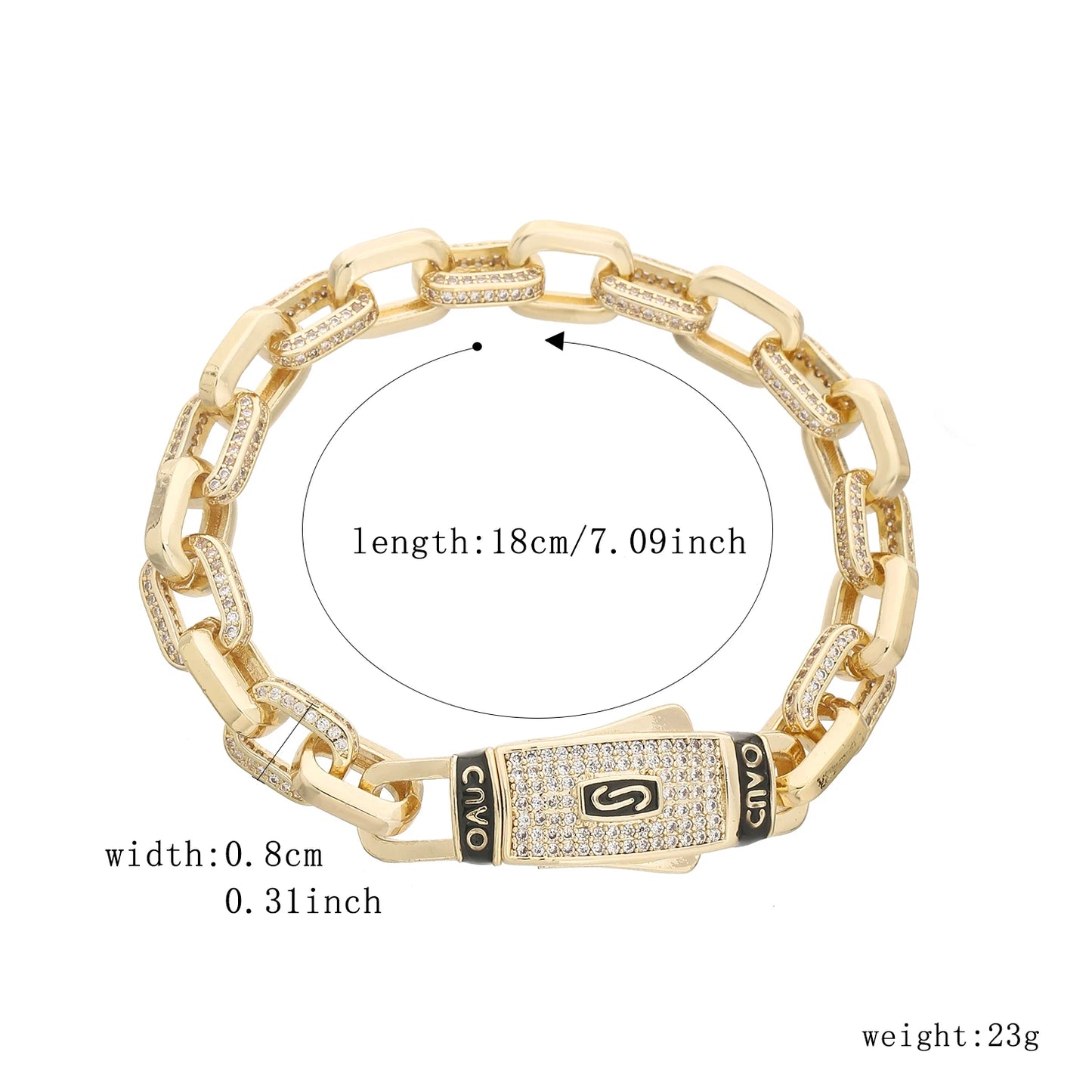 Pulsera Circonita Diamantes Mujer - Chapado Oro 14K Negocios Trendy