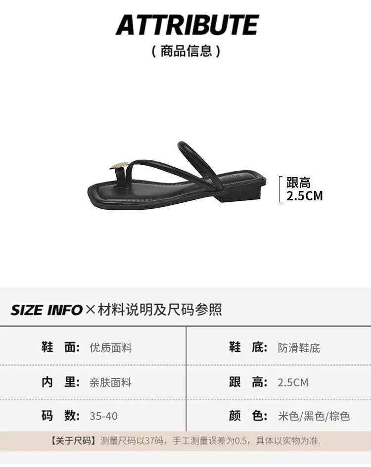 Sandalias Tacón Bajo Mujer 2025 - Zapatos Clip Toe Walking Verano Fashion