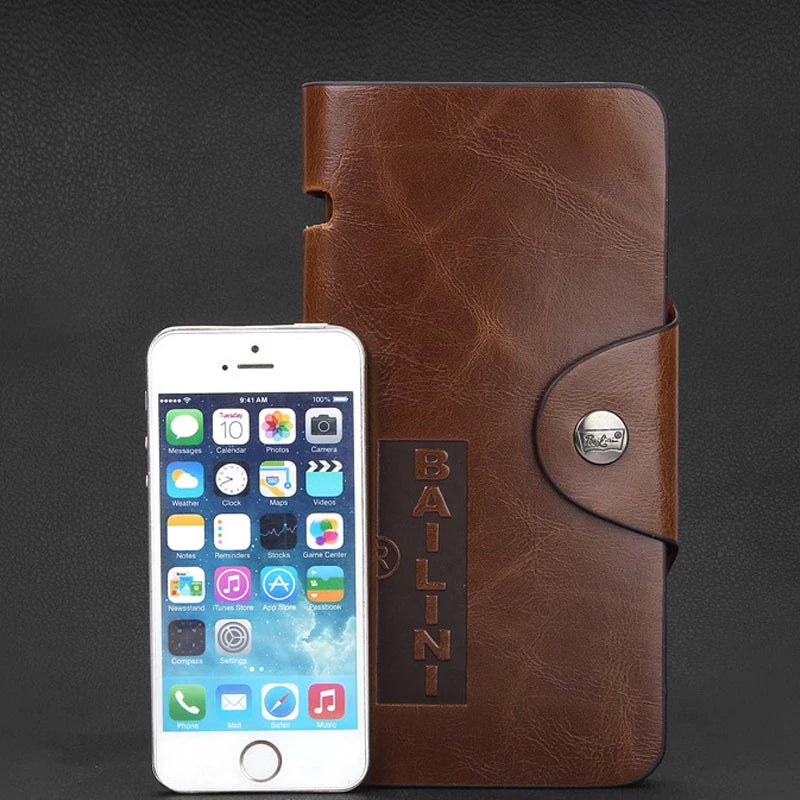 Cartera Cuero Hombre Tríptico - Hebilla Magnética Tarjetero Monedero Negocios