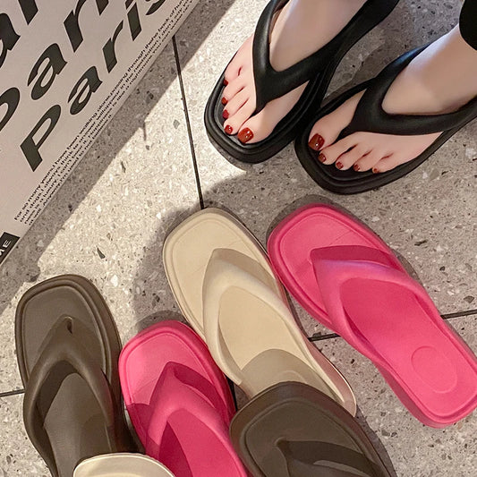 Chanclas Mujer Elegantes Transpirables - Sandalias Tacón Medio Outdoor Versátiles