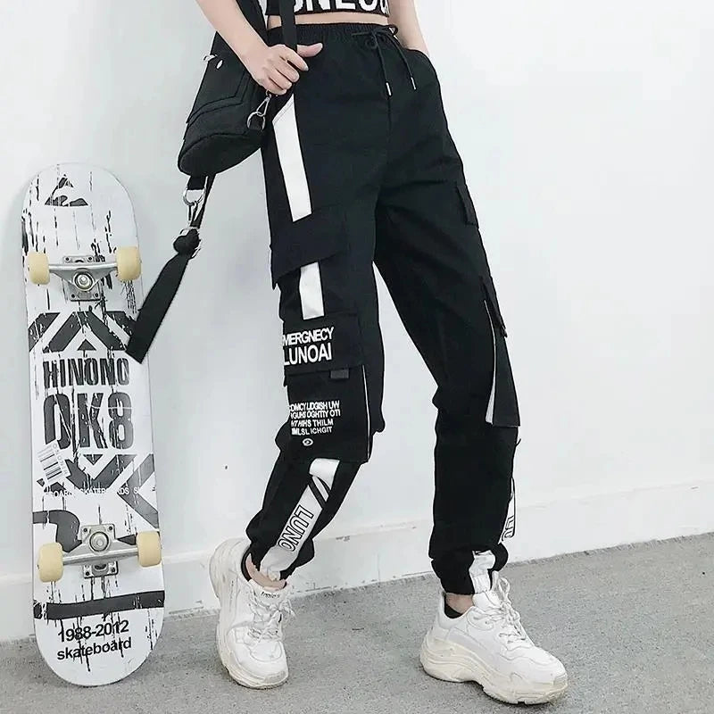 Pantalón Cargo Mujer Holgado - Pantalón Streetwear Hip Hop Casual