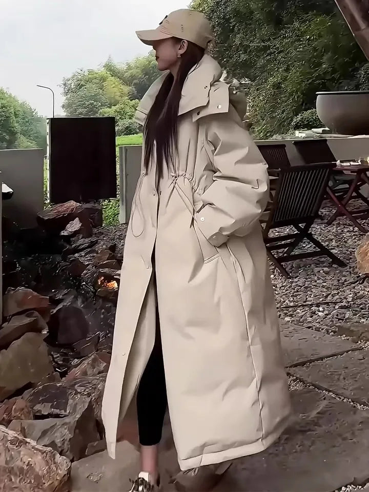 Abrigo Plumón Mujer Capucha - Abrigo Trench Medio Largo Pato Invierno