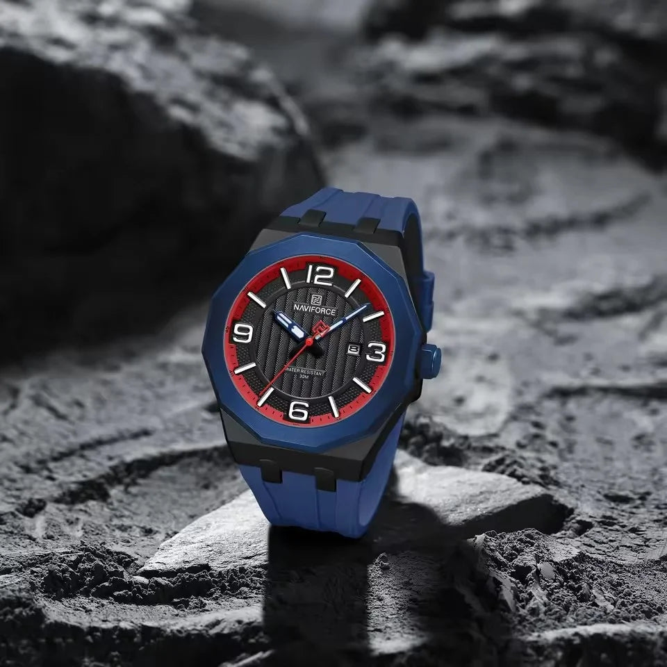 Reloj NAVIFORCE 8079 para Hombre - Cuarzo Fashion Resistente al Agua con Correa de Silicona