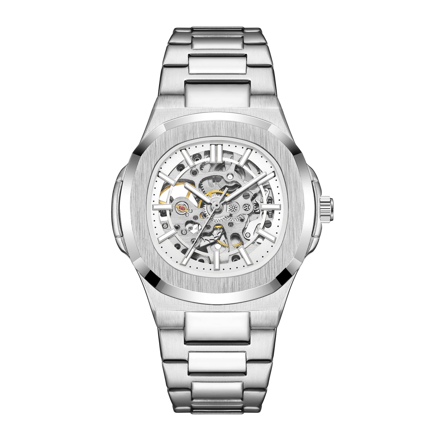 Reloj Mecánico Automático Skeleton Luxury 2023 - Cristal Zafiro Acero Inoxidable