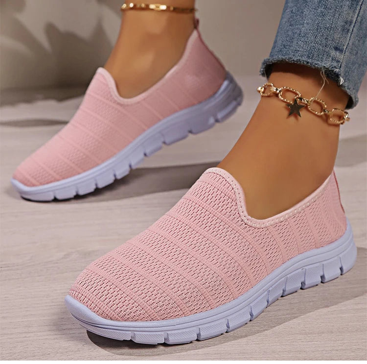 Sneakers Slip-On Mujer Blancos - Zapatillas Ligeras Sin Cordones Otoño
