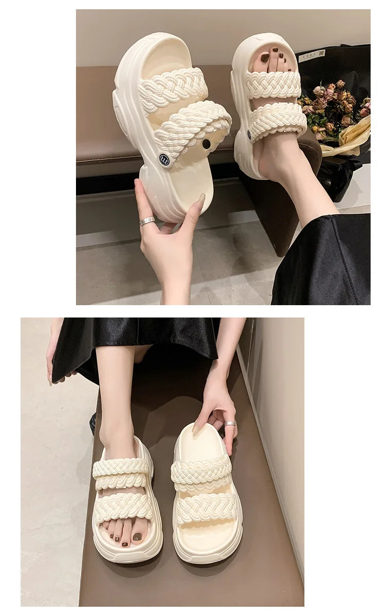 Sandalias Plataforma Mujer Playa - Chanclas Suela Gruesa Antideslizantes Ligeras Verano