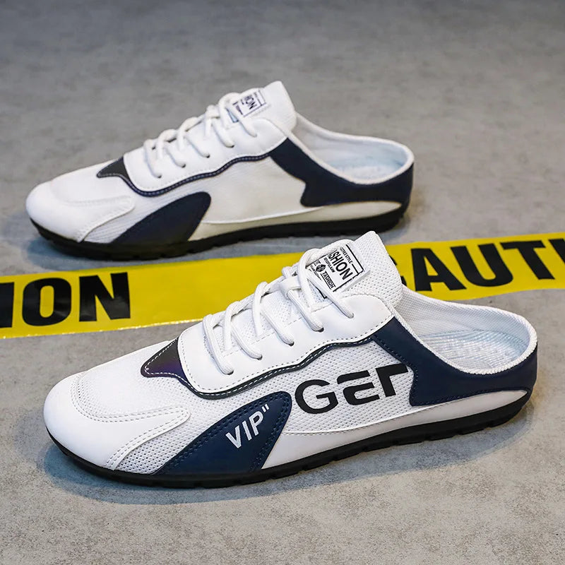 Chanclas Hombre Baotou 2025 - Verano Transpirables Casual Vulcanizadas Planas Sneakers Half Slip On