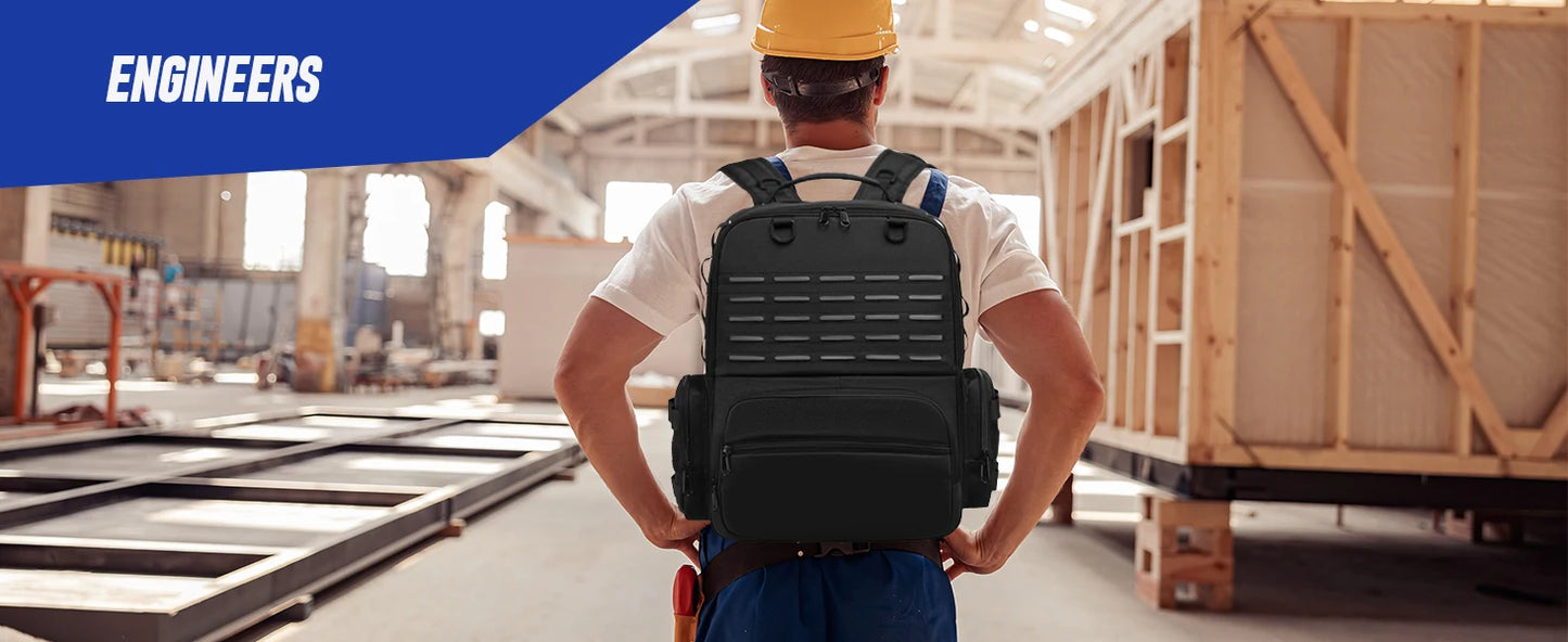 Mochila Herramientas Profesional Heavy Duty - Almacenamiento 3 Bolsas Electricista Fontanero