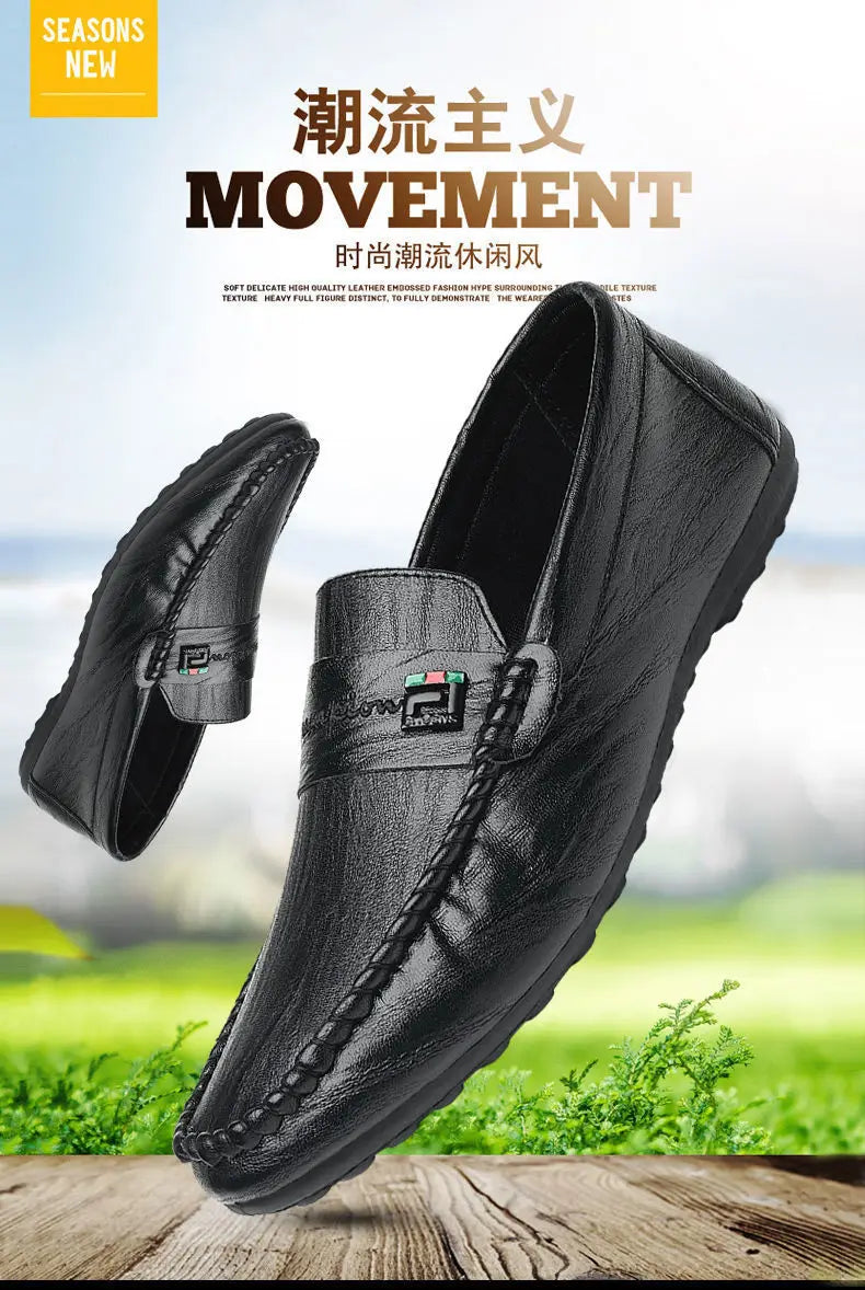 Mocasines Hombre Blancos Cuero - Vestir Casual Slip-On Primavera Otoño Designer