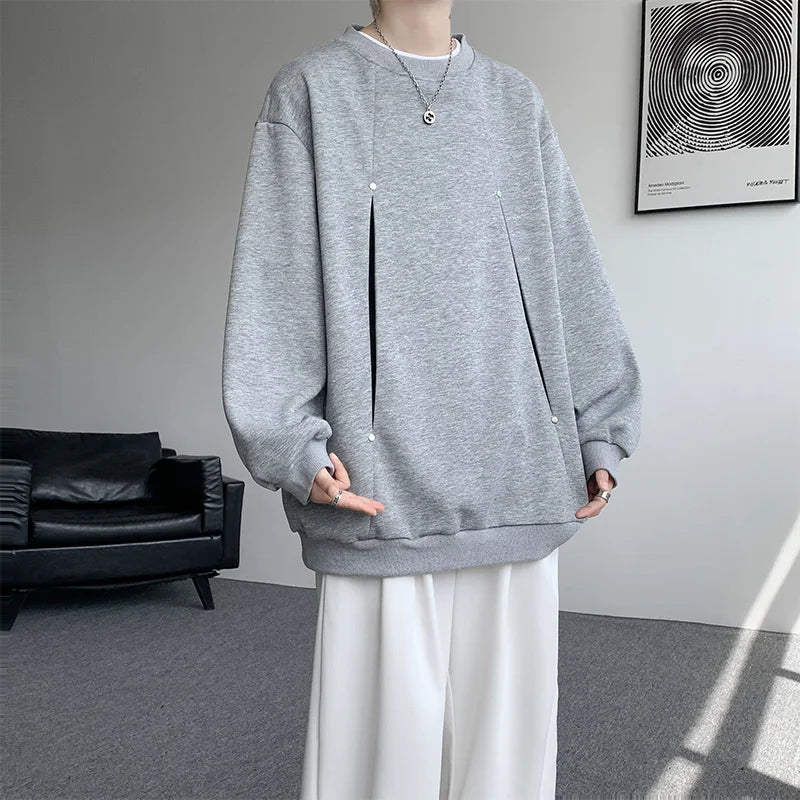 Sudadera Hombre Otoño Invierno - Hoodie Cuello Redondo Casual Outdoor