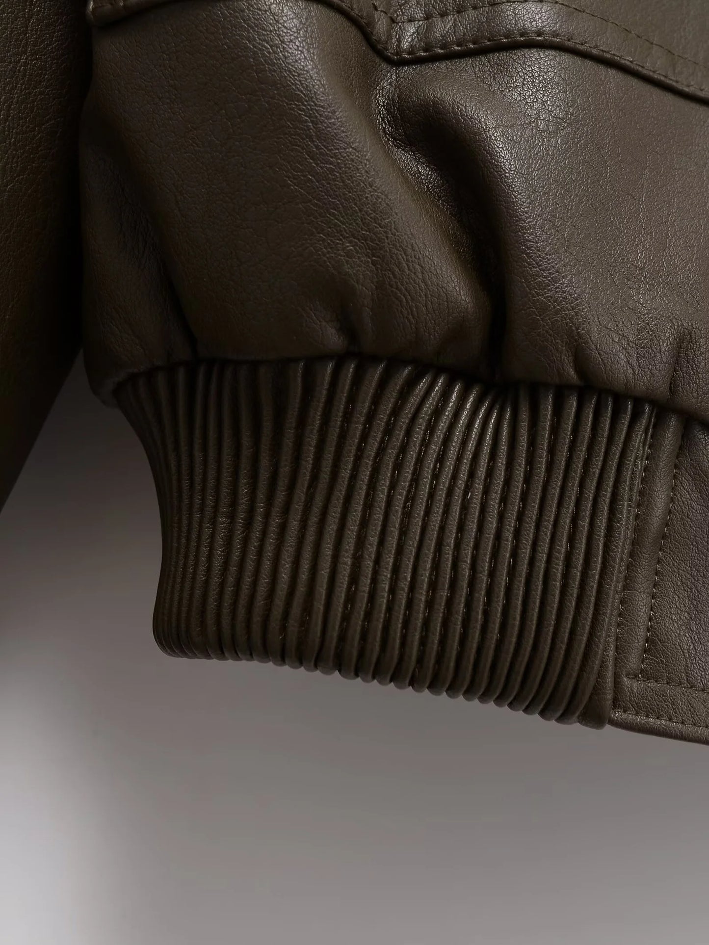 Chaqueta Cuero Mujer Retro Workwear - Chaqueta Bolsillos Cremallera 2025