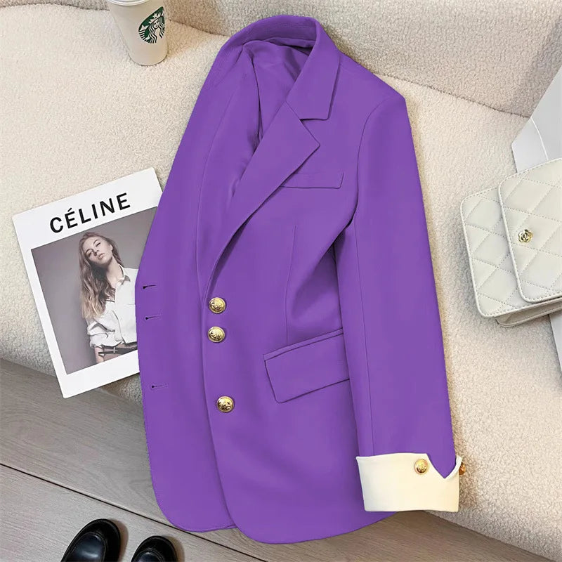 Blazer Mujer Elegante Manga Larga