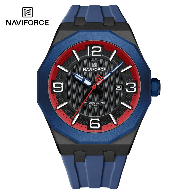 Reloj NAVIFORCE 8079 para Hombre - Cuarzo Fashion Resistente al Agua con Correa de Silicona