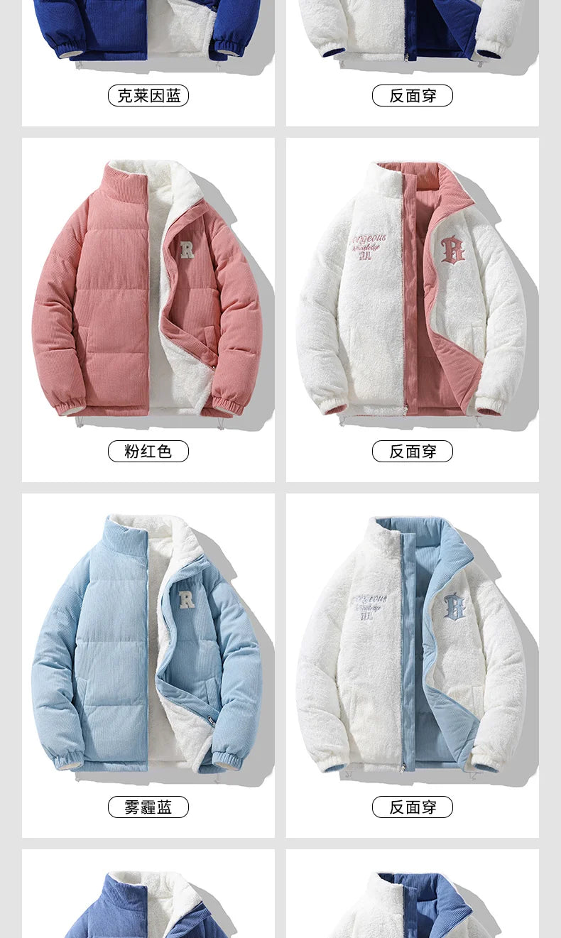 Chaqueta Hombre Invierno Pana Cordero - Parka Denim Outdoor Cálida Holgada