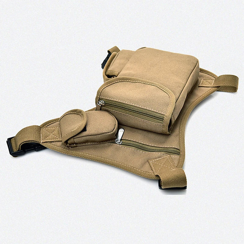 Riñonera Pierna Canvas Hombre - Bolsa Cinturón Bicicleta Moto Dinero Trabajo Alta Calidad
