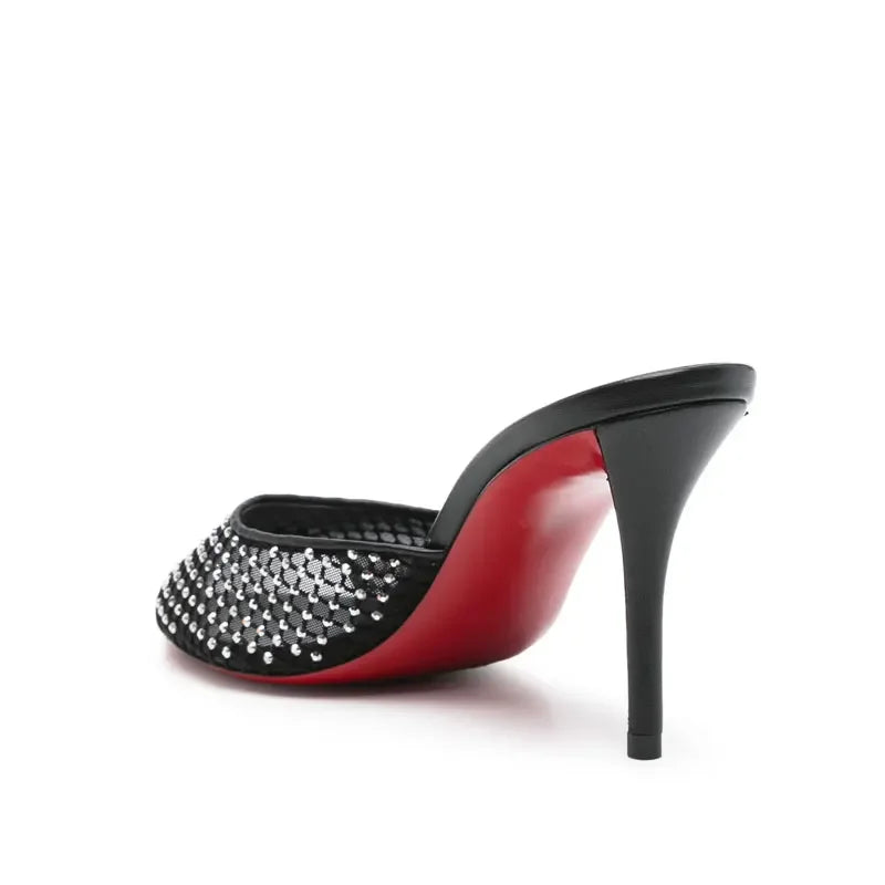 Sandalias Romanas Mujer Punta Pointed - Zapatos Tacón 10.5cm Metal Sexy Outdoor