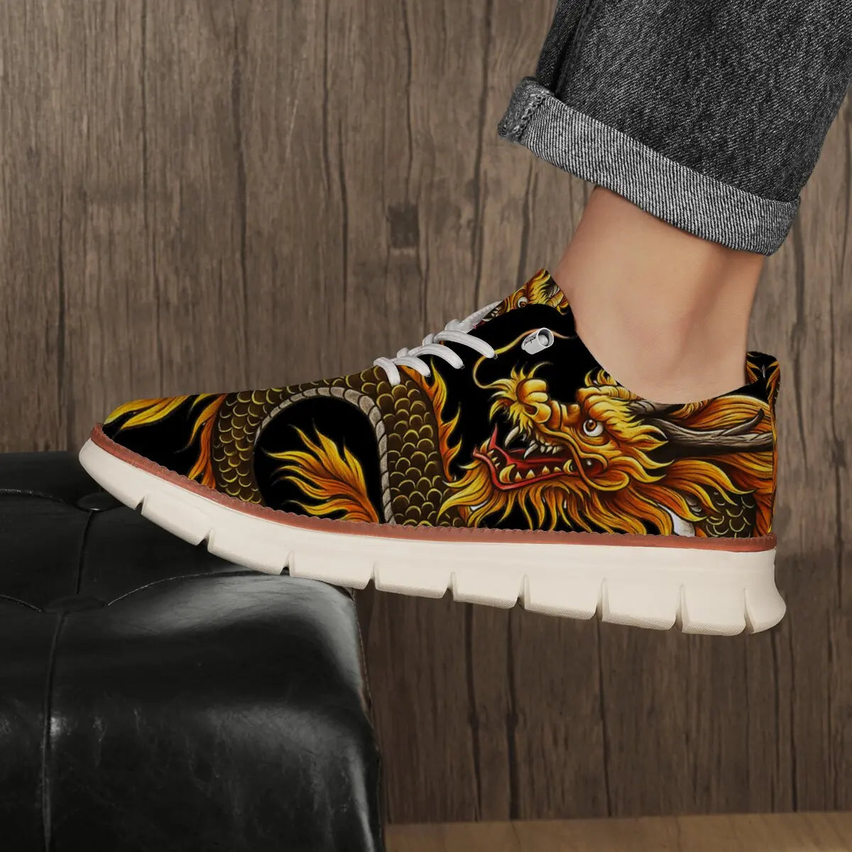 Zapatos Hombre Casual Clásicos - Transpirables Brogue Planos Acolchados Vestir Sneakers Ligeros