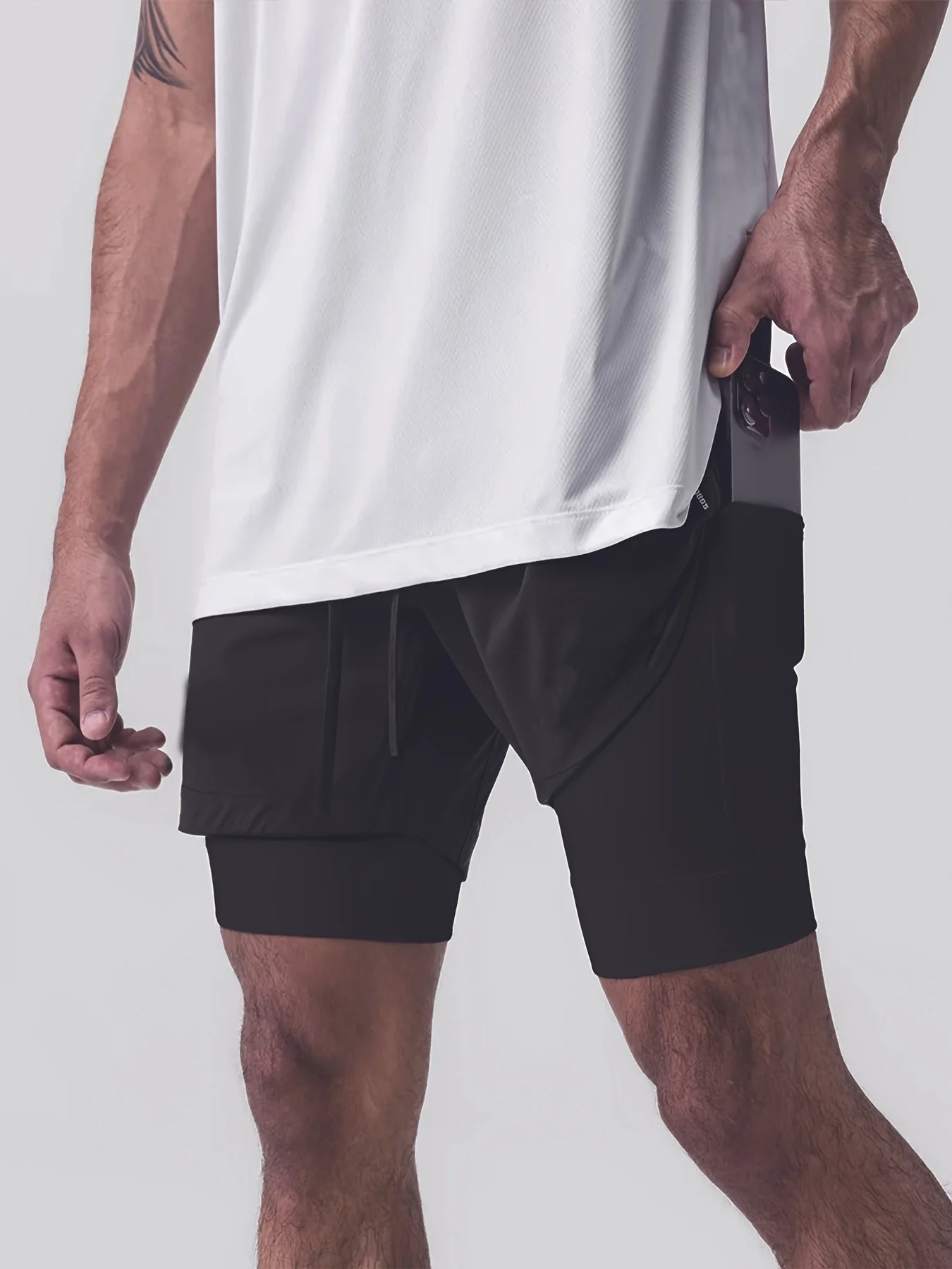 Shorts Deportivos Hombre Doble Capa - Pantalones Baloncesto Secado Rápido