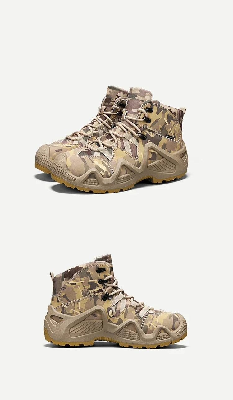Botas Hombre Entrenamiento 2025 - High-Top Outdoor Antideslizantes Casual Platform Sneakers Designer Desert Camuflaje Tactical