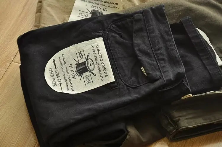 Pantalones Cargo Hombre Americano Retro - Workwear Resistentes Rectos
